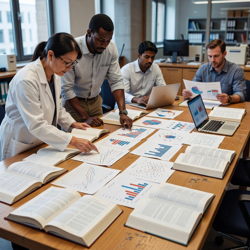 Scientific research literature study and data points